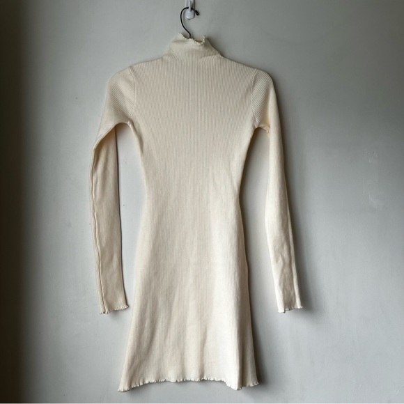 Princess Polly Mella Cream Off White Knit Long Sleeve High Neck Mini Dress XS/S - Picture 7 of 10